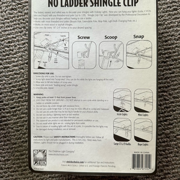 Gutter Clips, decorates 50’ of gutters, use with any threaded-end pole - Picture 3 of 7